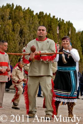 Los Indios dancing in front of Church
