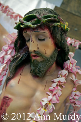 Cristo with garlands