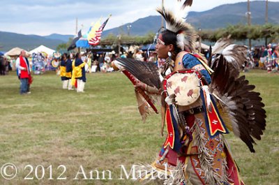 Dancer and flag carriers