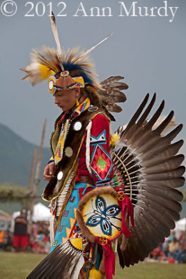 Fancy dancer in red & yellow