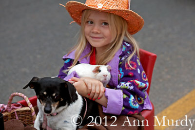 Little Girl with her pets