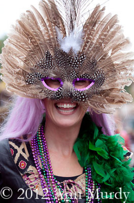 Lady in feathered mask