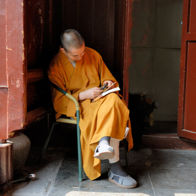 Monk at The Jade Buddha Temple
