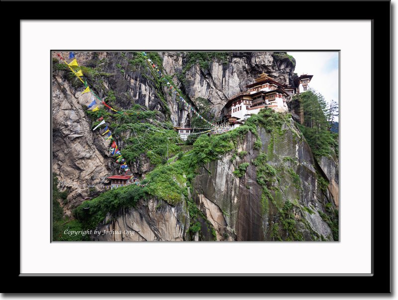 Taktsang from Low Angle Near Waterfall