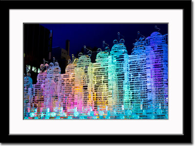 Colorfully Lit Ice Carving