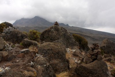 Mawenzi peak is still covered by clouds