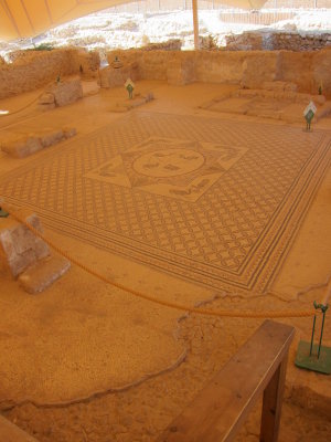 original mosaic tiled floor of old synagogue