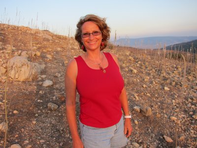 Galina enjoying our walk up Yodfat mountain