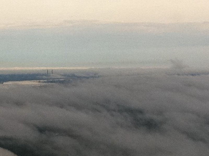 Fog with TVA stacks in background