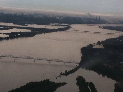 Ohio River looking W with bridges