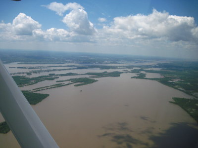 Looking S toward Paducah from Smithland, KY - Taken by George Cumbee