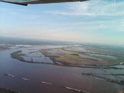 Cairo, IL looking at Bird's Point Levee before breach - by Larry Olsen
