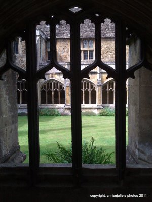 a view through  the cloisters