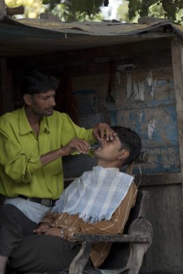 Having a shave