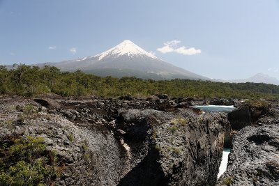 Petrohue river and Osorno volcano
