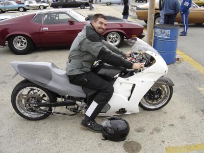 Me on Deans bike.JPG