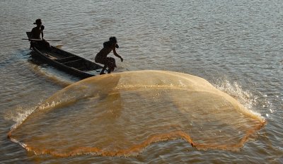 Fisherman on Chindwin river