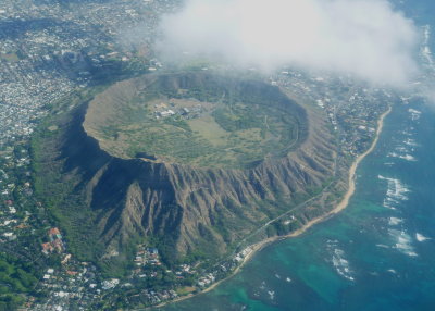 Crater at Diamond Head at end of Waikiki Beach
