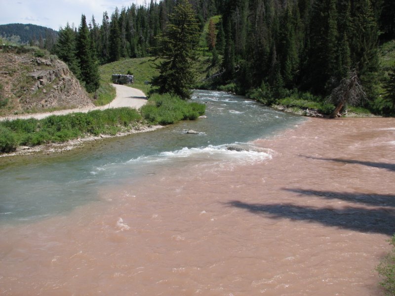 Merging of two rivers in Wyoming