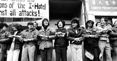 People Barricade In Front Of The I-Hotel (3)