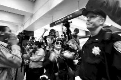 ANONYMOUS Protest of BART (Black & White)