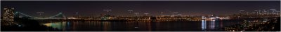 Manhattan Skyline Panorama  at Night (Labeled)