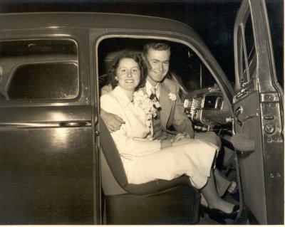 Mr Mrs Frank A Beacham Wedding Day in 1947Plymouth Cute Couple 2-6-1950.jpg