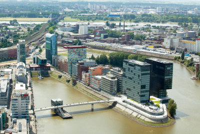 Bird's eye view of Düsseldorf-Hafen