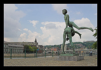 Liège, Statue along river Meuse