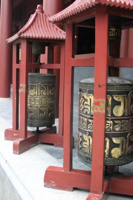 Prayer wheels at the Lama temple, Beijing