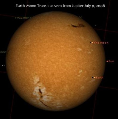 Earth Transit from Jupiter 20080709