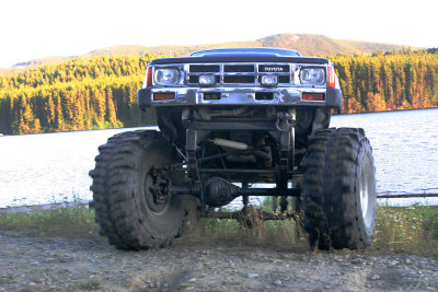 My sons Toy with a Chev 350 and 44s