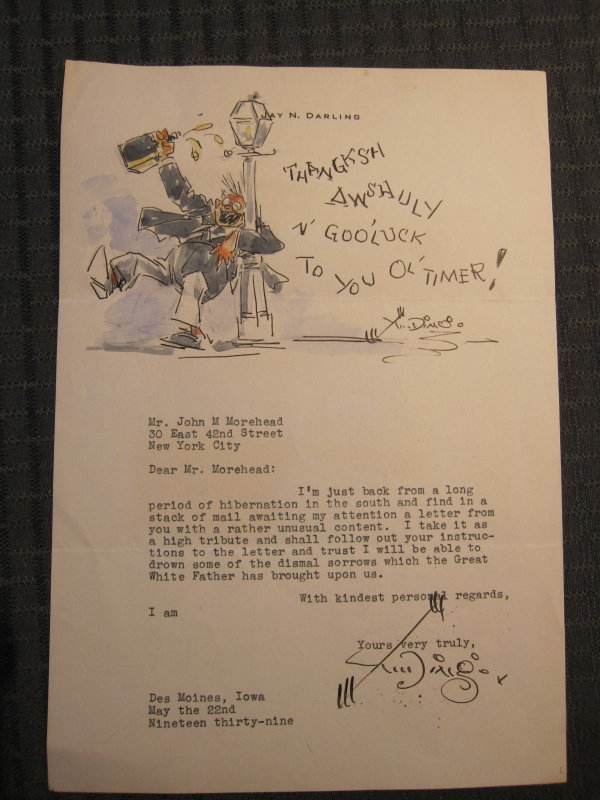 Correspondence from 1939 with original watercolor