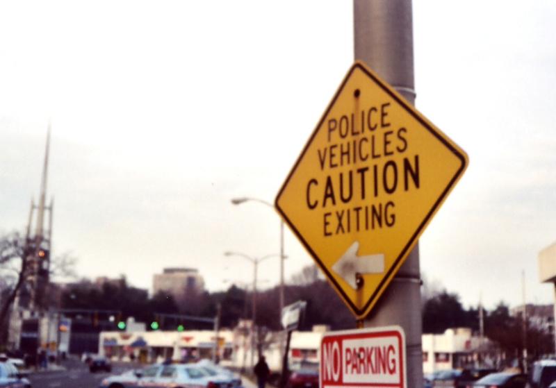 Police Vehicles Caution Exiting (Stamford, CT)