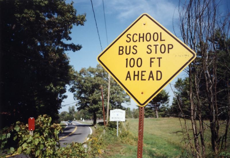 School Bus Stop 100 Ft Ahead (Sunderland, MA)
