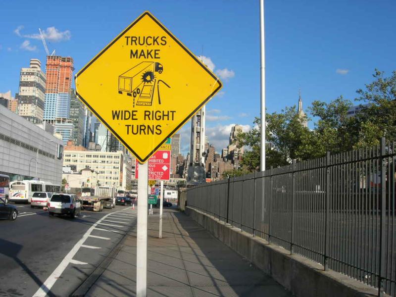 Trucks Make Wide Right Turns (New York, NY)