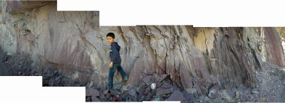 Rahil fossil hunting along Zanskar River (3 July 2012)