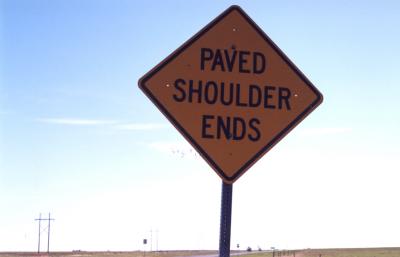 Paved Shoulder Ends (Boise City OK)