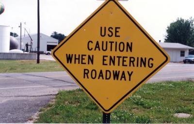 Use Cautio When Entering Roadway (Lewisburg, OH)