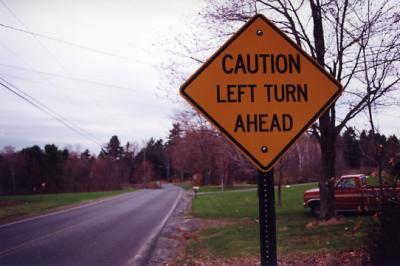 Caution Left Turn Ahead (Southampton, MA)