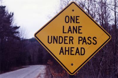 One Lane Under Pass Ahead (Rockingham, VT)
