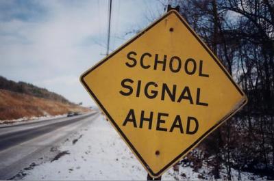 School Signal Ahead (Matamoras, PA)