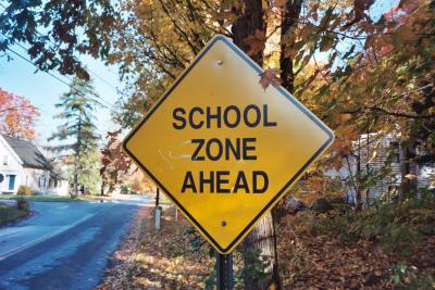 School Zone Ahead (Amherst, MA)