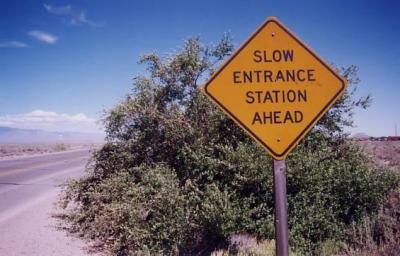 Slow Entrance Station Ahead (White Sands, NM)