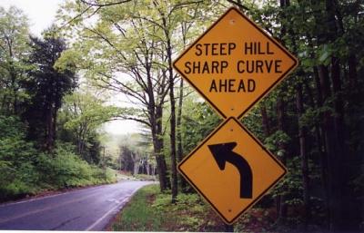 Steep Hill Sharp Curve Ahead (Montgomery, MA)