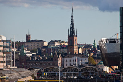 The Central station, Riddarholmskyrkan, Nordstedts and Södra teatern in the background