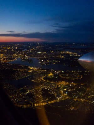 Flying in over Stockholm