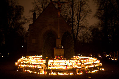 Lights on the Catholic Cemetery in Stockholm.