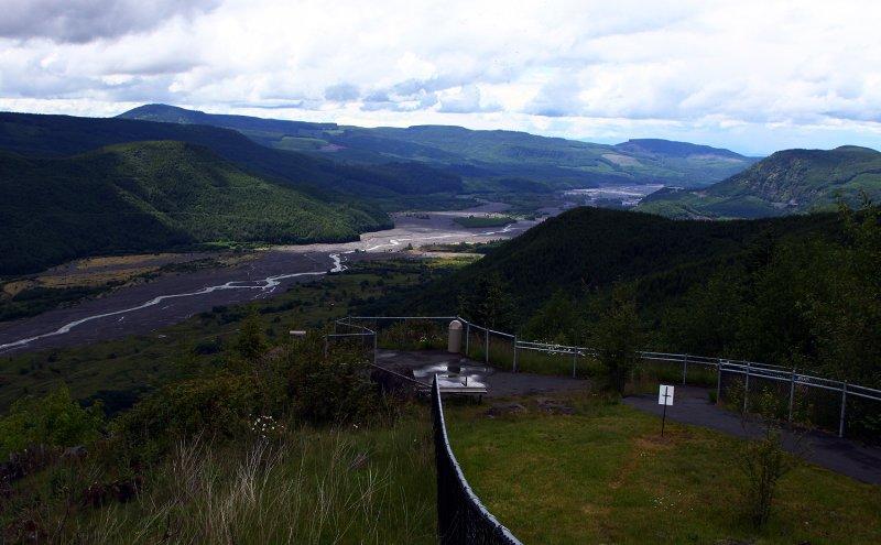 Looking west down the Toutle River valley, taken at the Weyerhauser Forest Learning Center