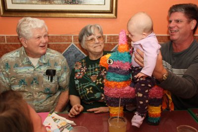 Don't tell her it's a pinata, she thinks we got her a pony.